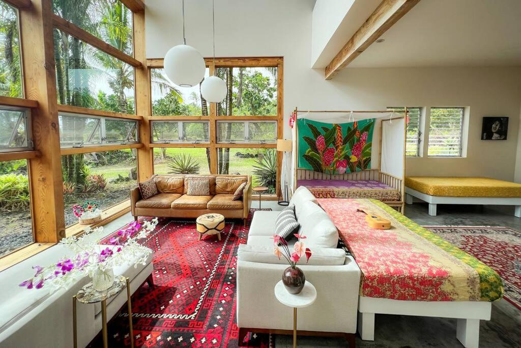 Jungle Haven Ocean Front Eco Villa On Fruit Farm Pahoa Extérieur photo
