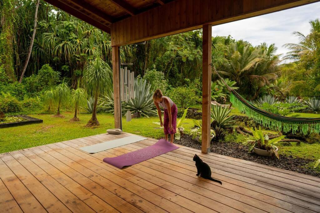 Jungle Haven Ocean Front Eco Villa On Fruit Farm Pahoa Extérieur photo